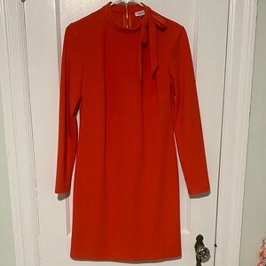 Calvin Klein Vibrant Orange Long Sleeve Dress